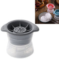 Home Spherical Ice Lattice Whisky Wine Ice Cube Maker Silicone Trays Mold with Cover Grey