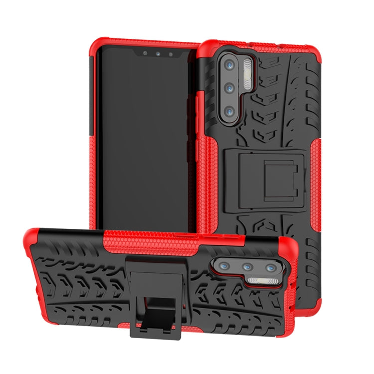 Tire Texture TPU+PC Shockproof Case for Huawei P30 Pro, with Holder – Shockproof, TPU, For Huawei P30 Pro