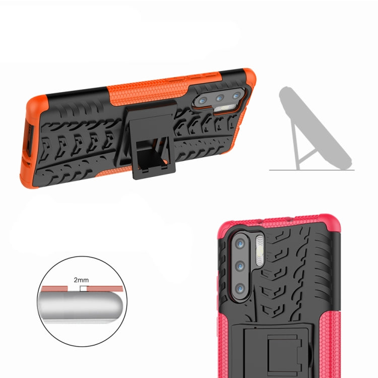 Tire Texture TPU+PC Shockproof Case for Huawei P30 Pro, with Holder – Shockproof, TPU, For Huawei P30 Pro