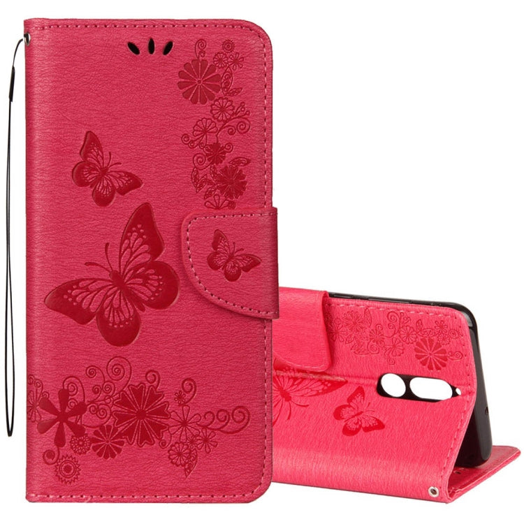 For Huawei Mate 10 Lite Vintage Embossed Floral Butterfly Pattern Horizontal Flip Leather Case with Card Slot & Holder & Wallet & Lanyard – Lanyard, Magnetic, Card Slot, For Mate 10 Lite For Mate 10 Lite Red