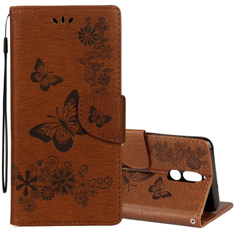 For Huawei Mate 10 Lite Vintage Embossed Floral Butterfly Pattern Horizontal Flip Leather Case with Card Slot & Holder & Wallet & Lanyard – Lanyard, Magnetic, Card Slot, For Mate 10 Lite For Mate 10 Lite Brown