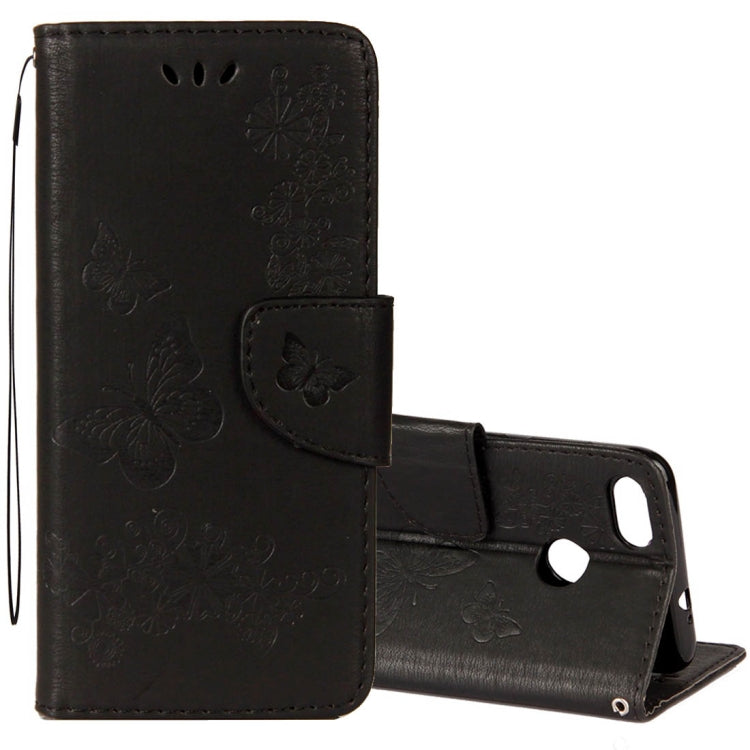 For Huawei P9 Lite Mini Vintage Embossed Floral Butterfly Pattern Horizontal Flip Leather Case with Card Slot & Holder & Wallet & Lanyard – Lanyard, Magnetic, Card Slot, For P9 Lite Mini For P9 Lite Mini Black