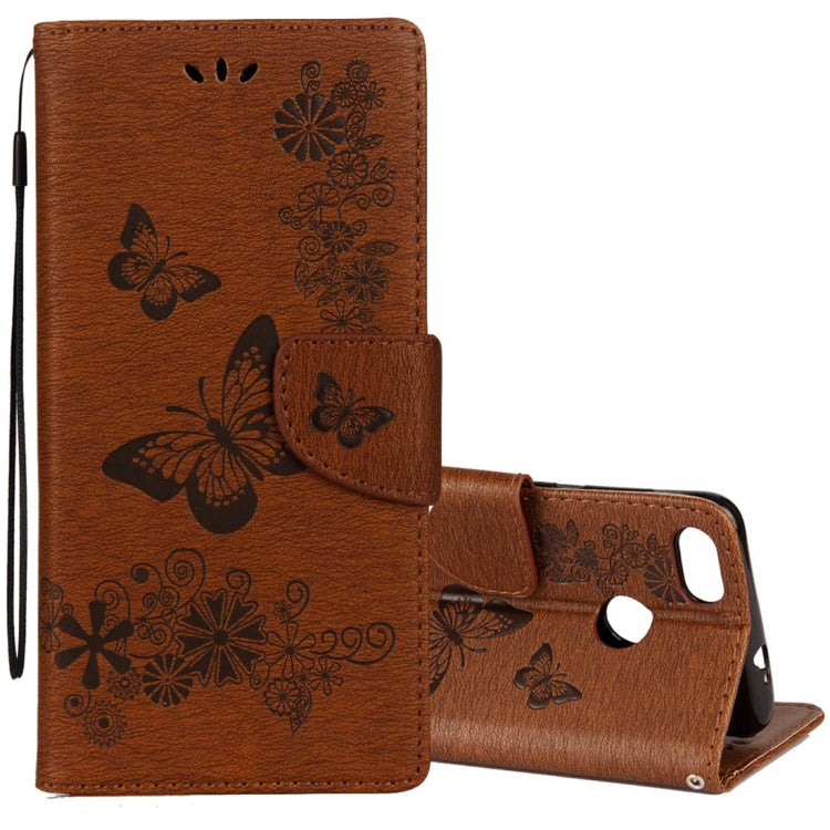 For Huawei P9 Lite Mini Vintage Embossed Floral Butterfly Pattern Horizontal Flip Leather Case with Card Slot & Holder & Wallet & Lanyard – Lanyard, Magnetic, Card Slot, For P9 Lite Mini For P9 Lite Mini Brown