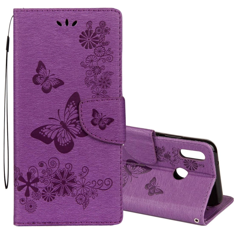 For Huawei P20 Lite Vintage Embossed Floral Butterfly Pattern Horizontal Flip Leather Case with Card Slot & Holder & Wallet & Lanyard – Lanyard, Magnetic, Card Slot, For P20 Lite For P20 Lite Purple