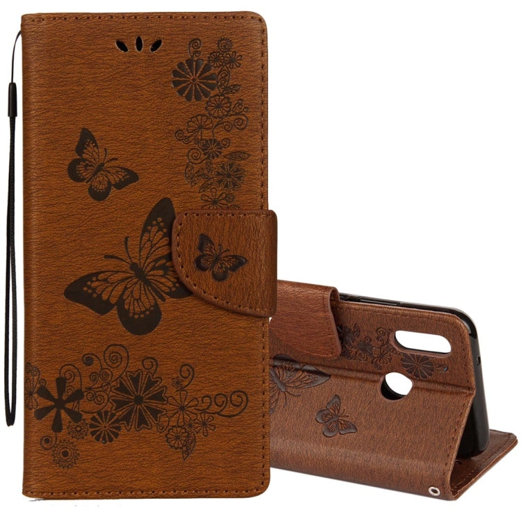 For Huawei P20 Lite Vintage Embossed Floral Butterfly Pattern Horizontal Flip Leather Case with Card Slot & Holder & Wallet & Lanyard – Lanyard, Magnetic, Card Slot, For P20 Lite