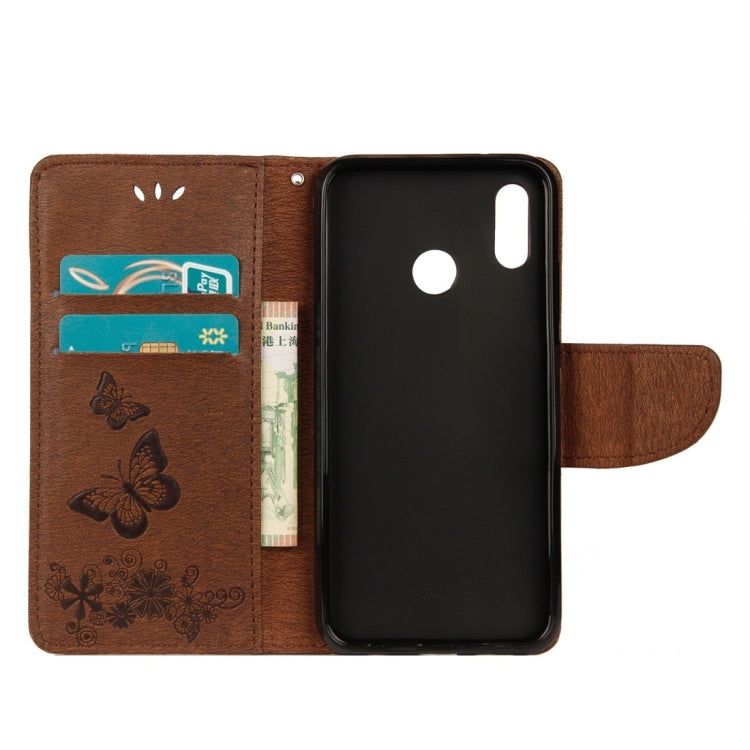 For Huawei P20 Lite Vintage Embossed Floral Butterfly Pattern Horizontal Flip Leather Case with Card Slot & Holder & Wallet & Lanyard – Lanyard, Magnetic, Card Slot, For P20 Lite