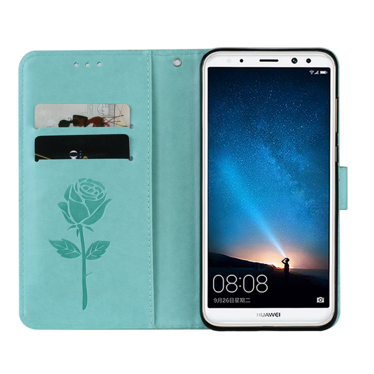 Rose Embossed Horizontal Flip Environmental PU Leather Case with Holder & Card Slots & Wallet – Magnetic, Card Slot, Flip, For Huawei Mate 10 Lite, Huawei Mate 10 Lite