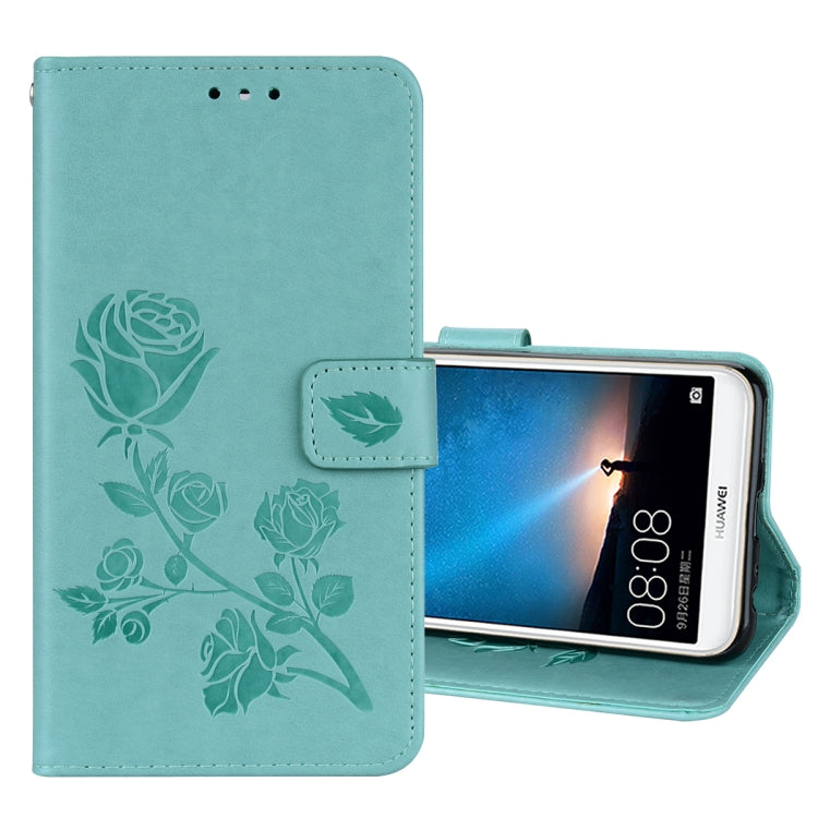 Rose Embossed Horizontal Flip Environmental PU Leather Case with Holder & Card Slots & Wallet – Magnetic, Card Slot, Flip, For Huawei Mate 10 Lite, Huawei Mate 10 Lite For Huawei Mate 10 Lite Green