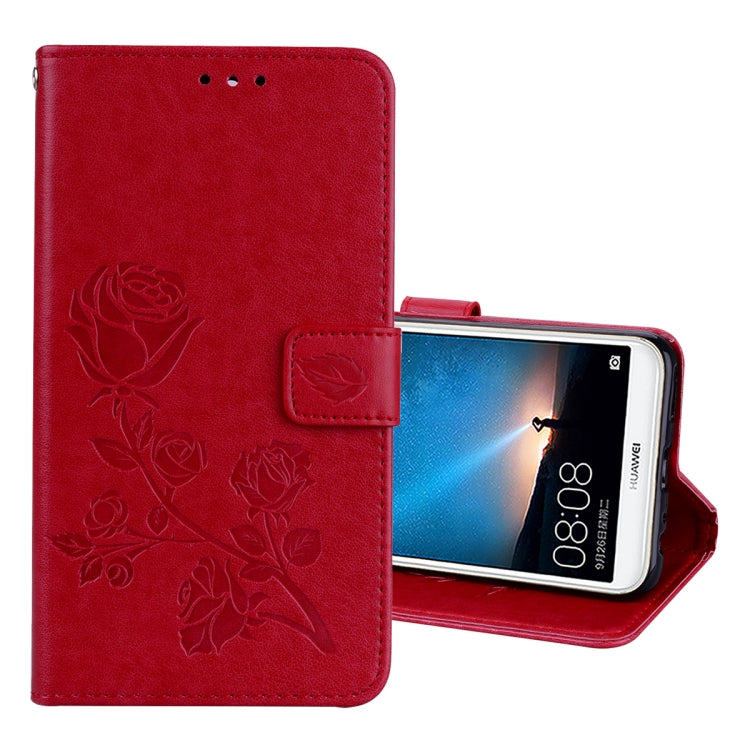 Rose Embossed Horizontal Flip Environmental PU Leather Case with Holder & Card Slots & Wallet – Magnetic, Card Slot, Flip, For Huawei Mate 10 Lite, Huawei Mate 10 Lite For Huawei Mate 10 Lite Red