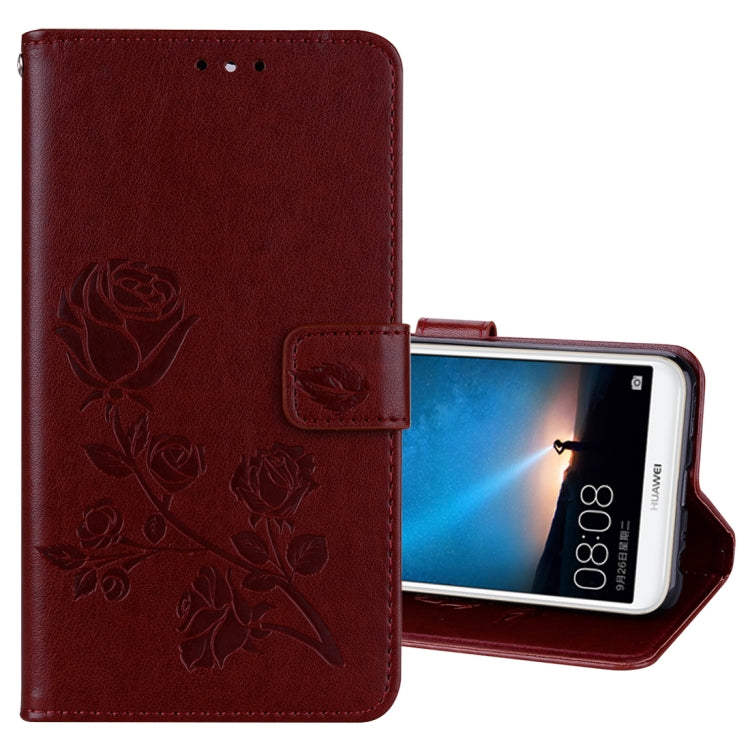 Rose Embossed Horizontal Flip Environmental PU Leather Case with Holder & Card Slots & Wallet – Magnetic, Card Slot, Flip, For Huawei Mate 10 Lite, Huawei Mate 10 Lite For Huawei Mate 10 Lite Brown