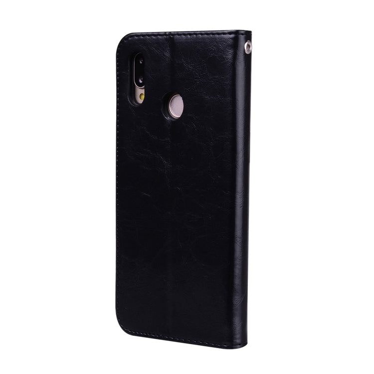 Business Style Oil Wax Texture Horizontal Flip Leather Case with Holder & Card Slots & Wallet – Lanyard, Card Slot, Flip, For Huawei P20 Lite