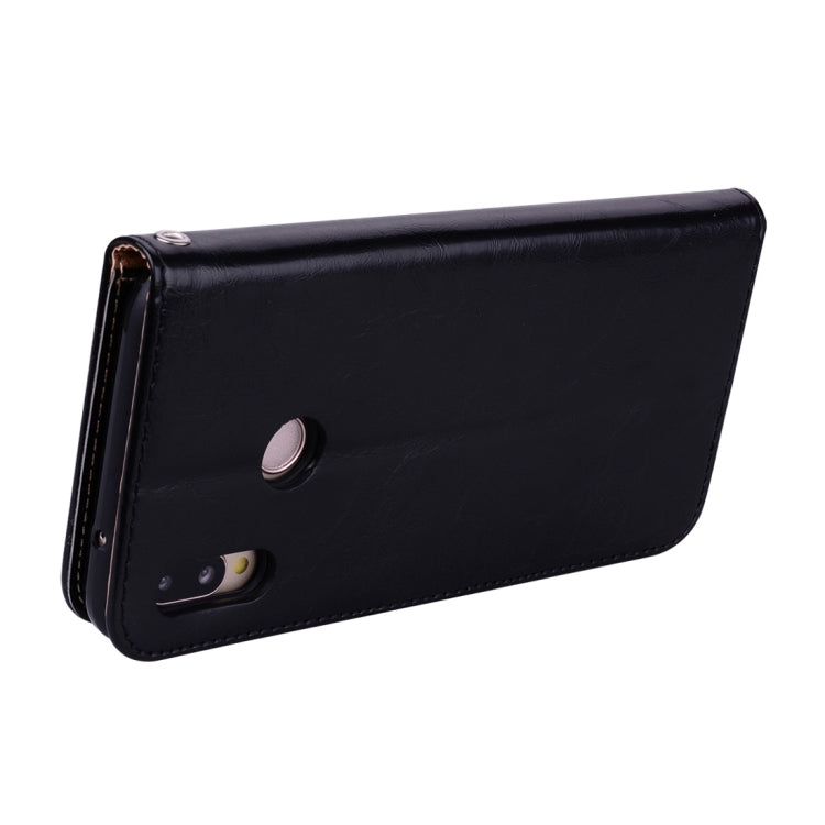 Business Style Oil Wax Texture Horizontal Flip Leather Case with Holder & Card Slots & Wallet – Lanyard, Card Slot, Flip, For Huawei P20 Lite