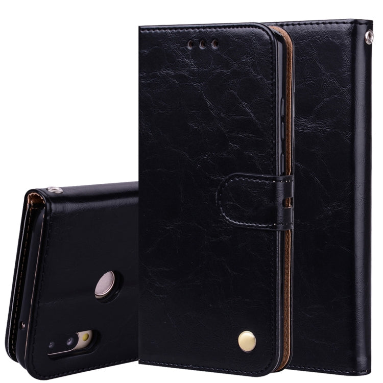 Business Style Oil Wax Texture Horizontal Flip Leather Case with Holder & Card Slots & Wallet – Lanyard, Card Slot, Flip, For Huawei P20 Lite For Huawei P20 Lite Black