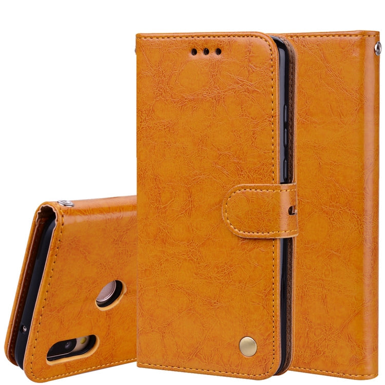 Business Style Oil Wax Texture Horizontal Flip Leather Case with Holder & Card Slots & Wallet – Lanyard, Card Slot, Flip, For Huawei P20 Lite For Huawei P20 Lite Brown