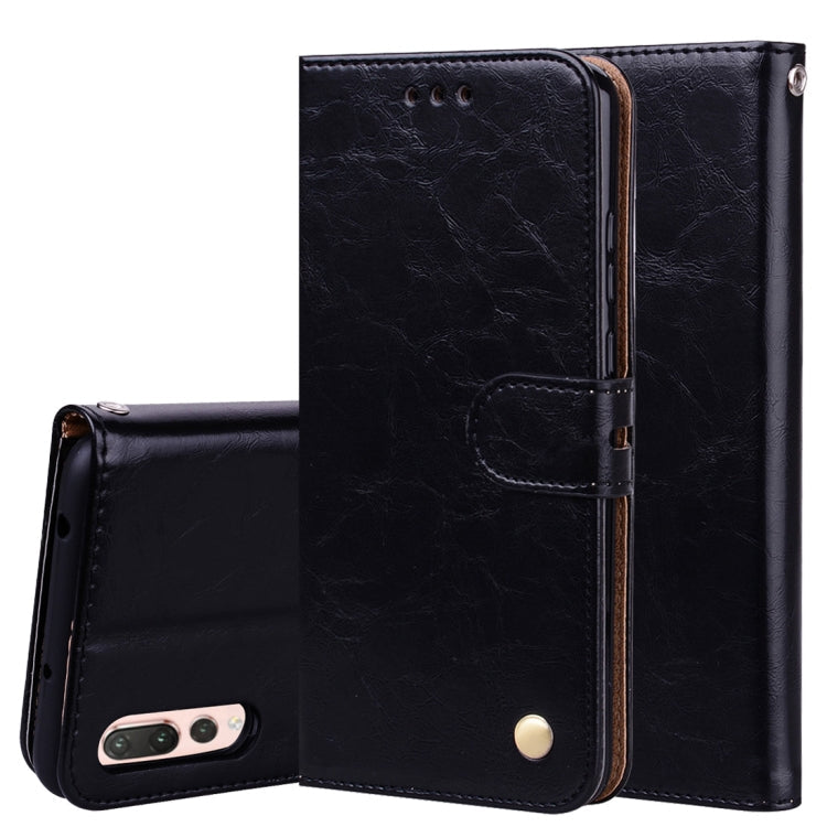 Business Style Oil Wax Texture Horizontal Flip Leather Case with Holder & Card Slots & Wallet – Lanyard, Card Slot, Flip, For Huawei P20 Pro For Huawei P20 Pro Black