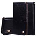 Business Style Oil Wax Texture Horizontal Flip Leather Case with Holder & Card Slots & Wallet – Lanyard, Card Slot, Flip, For Huawei P20