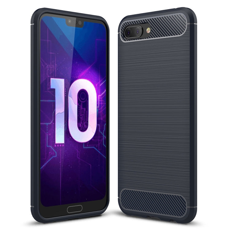 Brushed Texture Carbon Fiber Shockproof TPU Case for Huawei Honor 10, Huawei Honor 10 – Shockproof, Magnetic, TPU Huawei Honor 10 Navy Blue