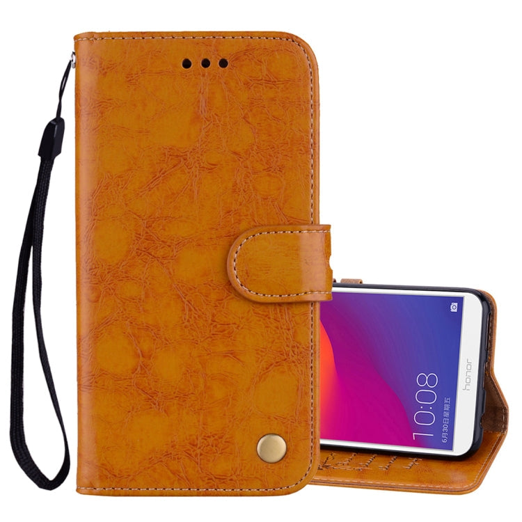 Business Style Oil Wax Texture Horizontal Flip Leather Case for Huawei Honor 7C / Enjoy 8 / Y7 (2018) / Y7 Prime (2018) / Nova 2 Lite, with Holder & Card Slots & Wallet – Lanyard, Card Slot, Flip, For Huawei Honor 7C, For Honor 7C / Y7 Prime (2018)... For Huawei Honor 7C Y7 Prime (2018) Brown