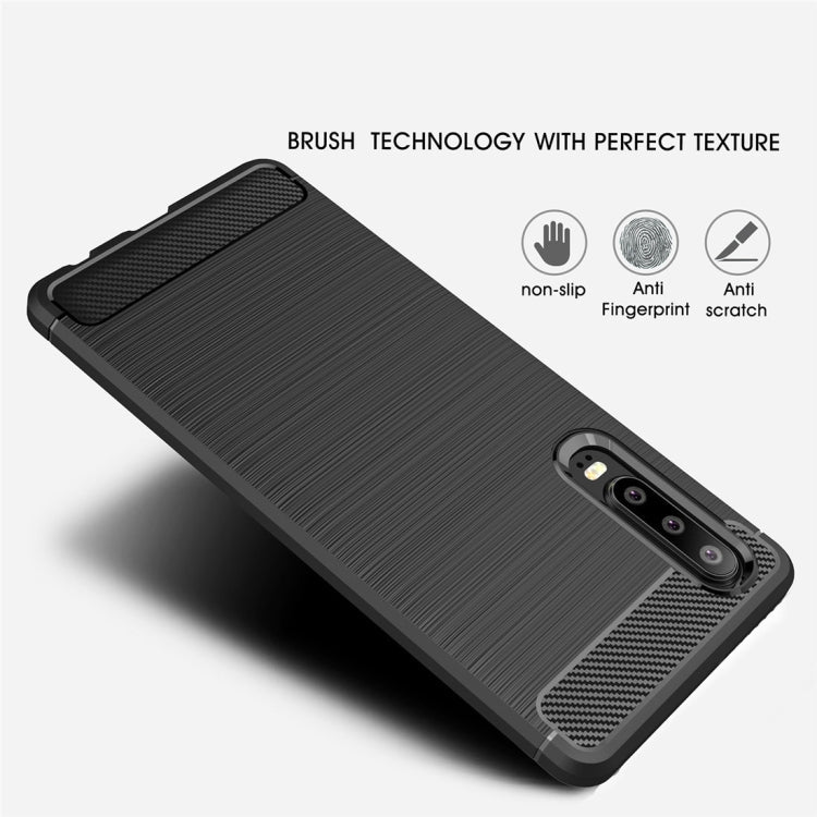 Brushed Texture Carbon Fiber Shockproof TPU Case for Huawei P30, Huawei P30 – Shockproof, TPU