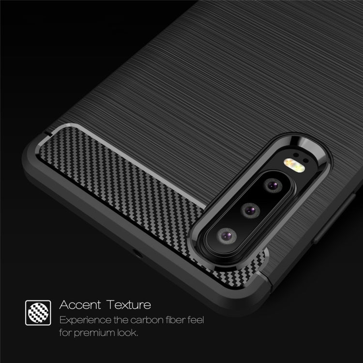 Brushed Texture Carbon Fiber Shockproof TPU Case for Huawei P30, Huawei P30 – Shockproof, TPU