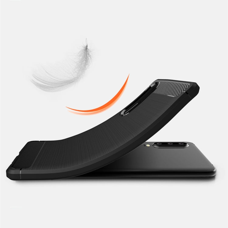 Brushed Texture Carbon Fiber Shockproof TPU Case for Huawei P30, Huawei P30 – Shockproof, TPU