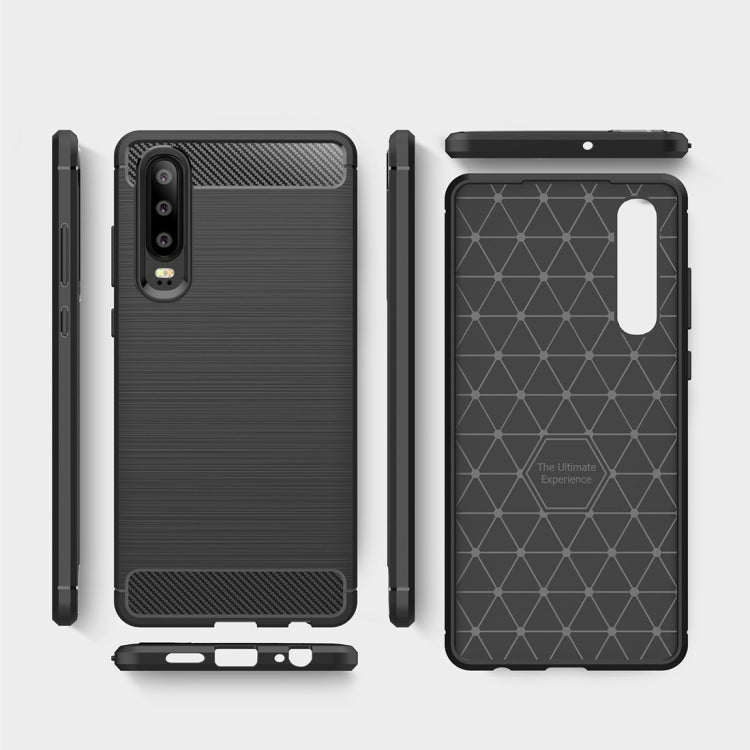 Brushed Texture Carbon Fiber Shockproof TPU Case for Huawei P30, Huawei P30 – Shockproof, TPU