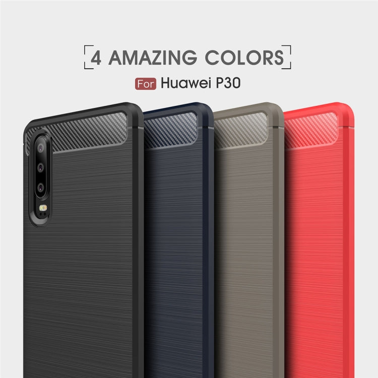 Brushed Texture Carbon Fiber Shockproof TPU Case for Huawei P30, Huawei P30 – Shockproof, TPU
