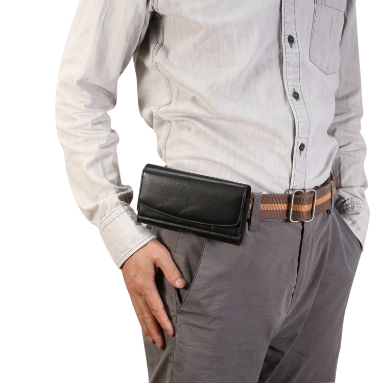Men Lambskin Texture Multi-functional Universal Mobile Phone Waist Pack Leather Case for 6.9 Inch or Below Smartphones, with Card slot – Card Slot, Leather Default Title