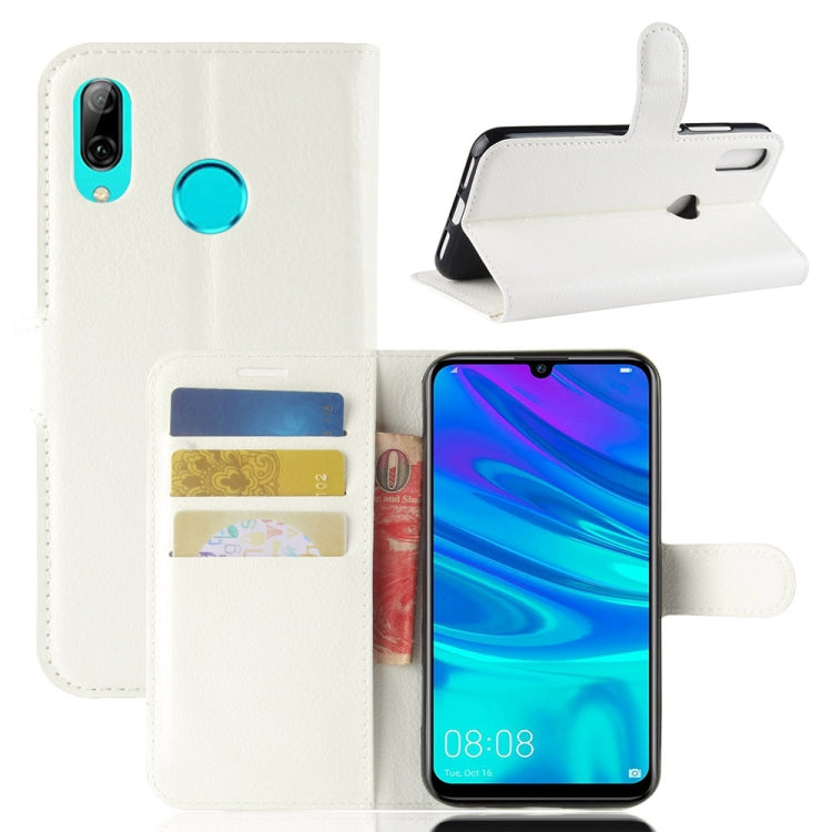 Litchi Texture Horizontal Flip Leather Case for Huawei P30 Lite, with Wallet & Holder & Card Slots – Card Slot, Flip, Leather, For Huawei P30 Lite For Huawei P30 Lite White
