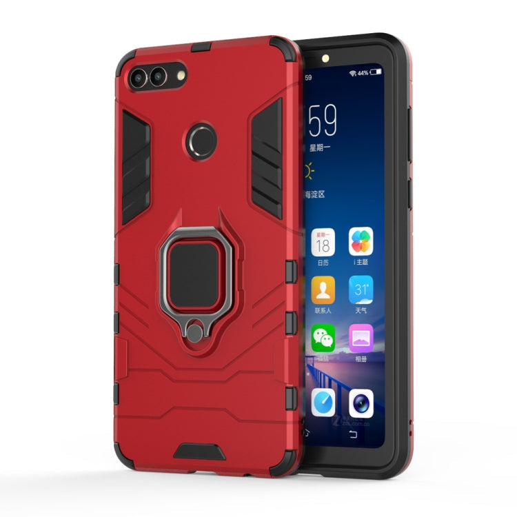 PC + TPU Shockproof Protective Case for Huawei Y9 2018, with Magnetic Ring Holder – Shockproof, Ring Holder, Magnetic, For Huawei Y9 2018