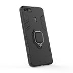 PC + TPU Shockproof Protective Case for Huawei Y9 2018, with Magnetic Ring Holder – Shockproof, Ring Holder, Magnetic, For Huawei Y9 2018
