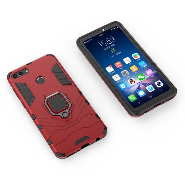 PC + TPU Shockproof Protective Case for Huawei Y9 2018, with Magnetic Ring Holder – Shockproof, Ring Holder, Magnetic, For Huawei Y9 2018