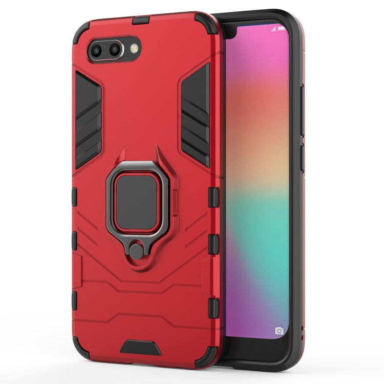 PC + TPU Shockproof Protective Case for Huawei Honor 10, with Magnetic Ring Holder – Shockproof, Ring Holder, Magnetic, For Huawei Honor 10 For Huawei Honor 10 Red