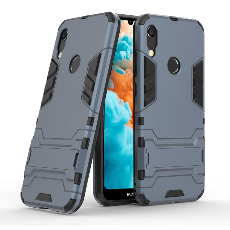 Shockproof PC + TPU Case for Huawei Y6 (2019), with Holder – Shockproof, TPU, For Huawei Y6 (2019), For Huawei  Y6 (2019)