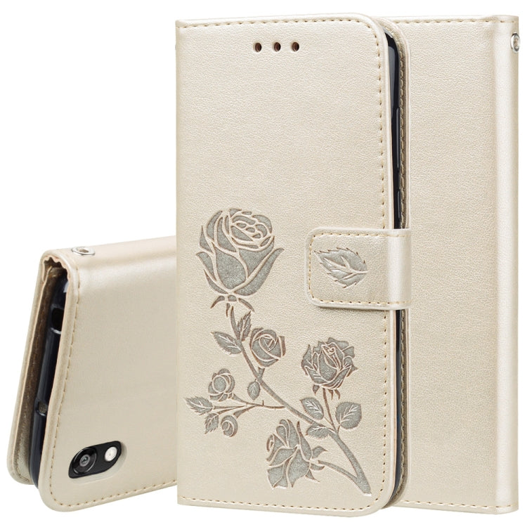 Rose Embossed Horizontal Flip PU Leather Case for Huawei Honor 8S / Y5 (2019), with Holder & Card Slots & Wallet – Card Slot, Flip, Leather, For Huawei Honor 8S / Y5 (2019) For Huawei Honor 8S Y5 (2019) Gold