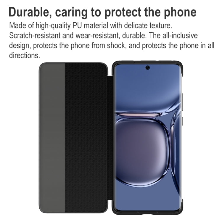Smart Display View Window Flip Leather Protective Case with Sleep / Wake-up Function – Shockproof, Anti-Scratch, Flip, For Huawei P50 Pro