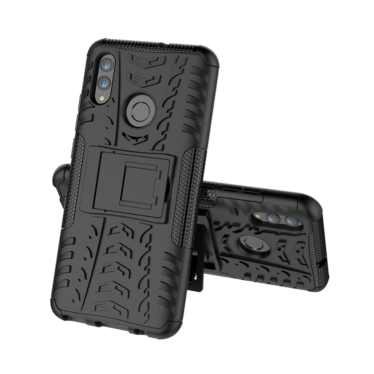 Tire Texture TPU+PC Shockproof Case for Huawei Honor 10 Lite / P Smart (2019), with Holder – Shockproof, TPU, For Honor 10 Lite