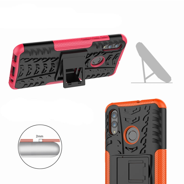 Tire Texture TPU+PC Shockproof Case for Huawei Honor 10 Lite / P Smart (2019), with Holder – Shockproof, TPU, For Honor 10 Lite