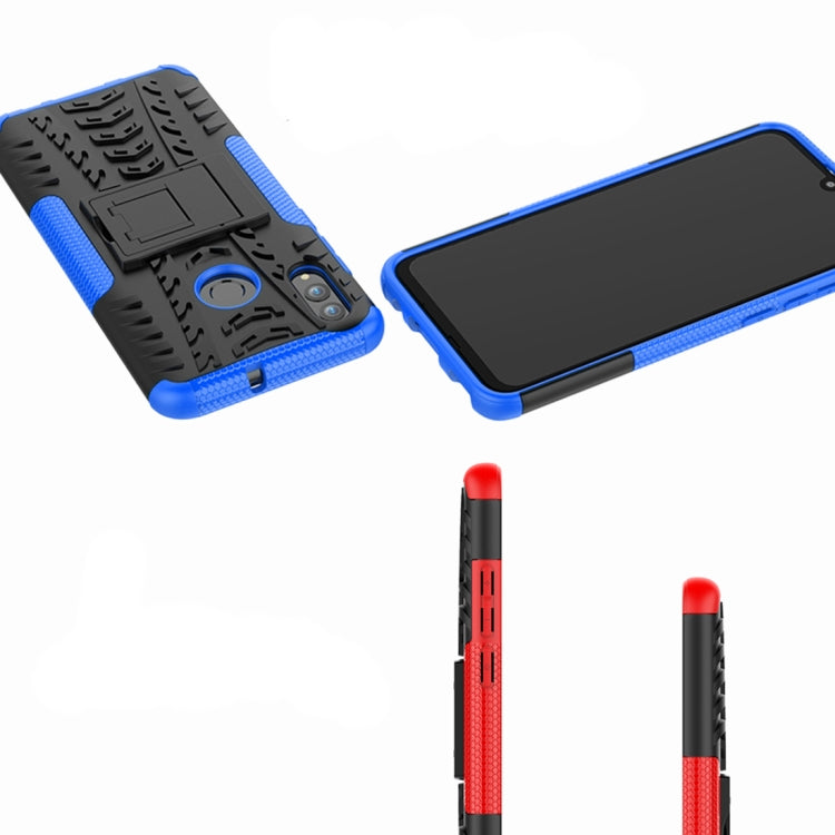 Tire Texture TPU+PC Shockproof Case for Huawei Honor 10 Lite / P Smart (2019), with Holder – Shockproof, TPU, For Honor 10 Lite