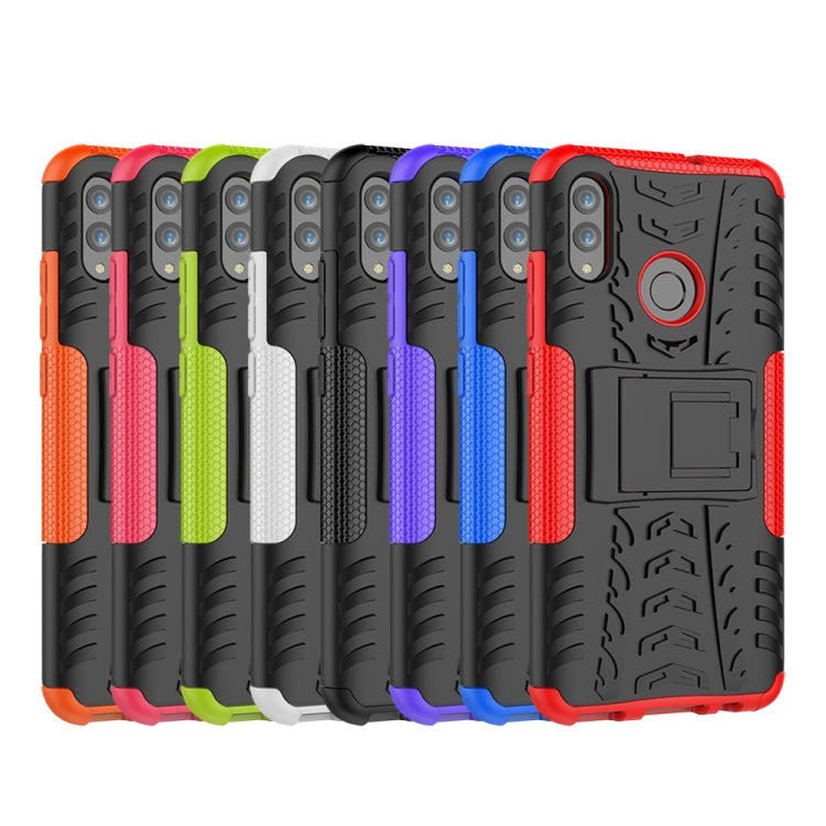 Tire Texture TPU+PC Shockproof Case for Huawei Honor 10 Lite / P Smart (2019), with Holder – Shockproof, TPU, For Honor 10 Lite