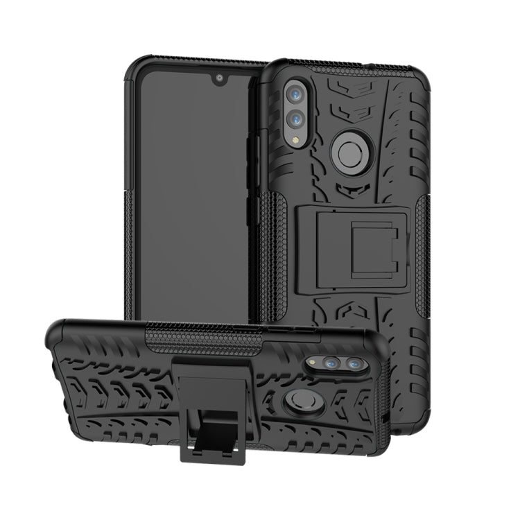 Tire Texture TPU+PC Shockproof Case for Huawei Honor 10 Lite / P Smart (2019), with Holder – Shockproof, TPU, For Honor 10 Lite