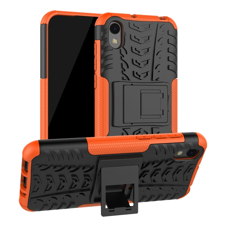 Shockproof PC + TPU Tire Pattern Case for Huawei Honor 8s, with Holder – Shockproof, TPU, For Huawei Honor 8s