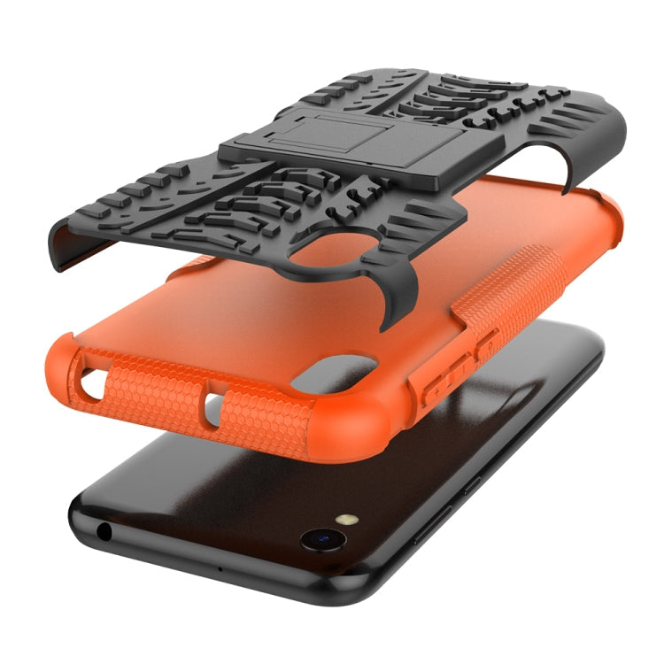 Shockproof PC + TPU Tire Pattern Case for Huawei Honor 8s, with Holder – Shockproof, TPU, For Huawei Honor 8s