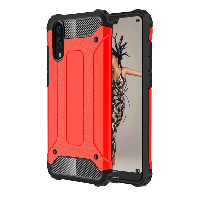 For Huawei P20 Full-body Rugged TPU + PC Combination Back Cover Case , Huawei P20 – TPU, For Huawei P20 For Huawei P20 Red