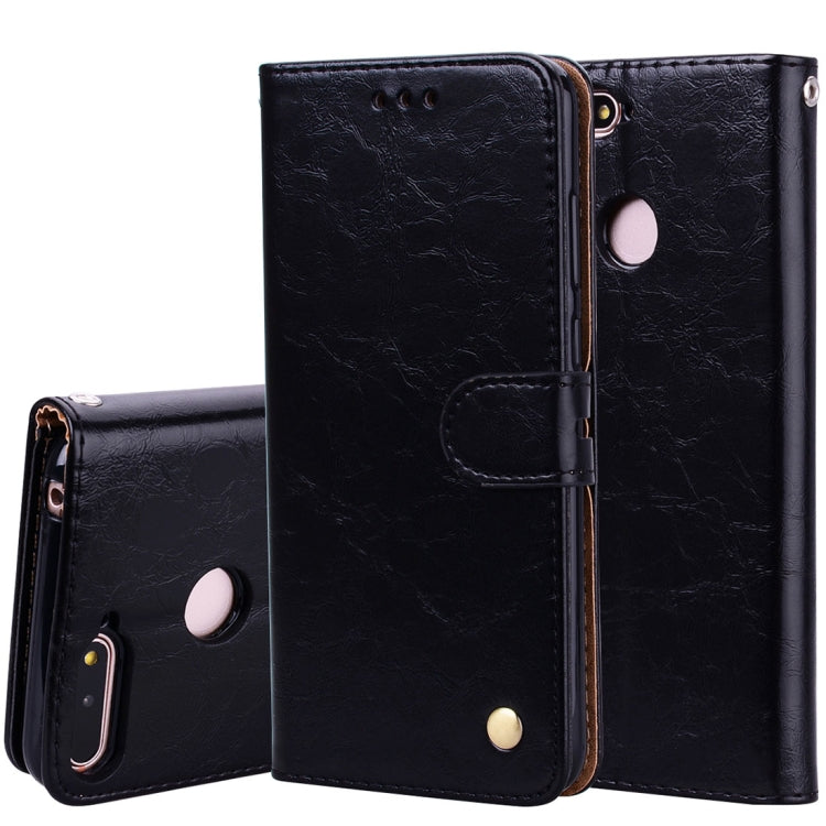 Business Style Oil Wax Texture Horizontal Flip Leather Case for Huawei Honor 7A (with fingerprint hole), with Holder & Card Slots & Wallet – Lanyard, Card Slot, Flip, For Huawei Honor 7A For Huawei Honor 7A Black