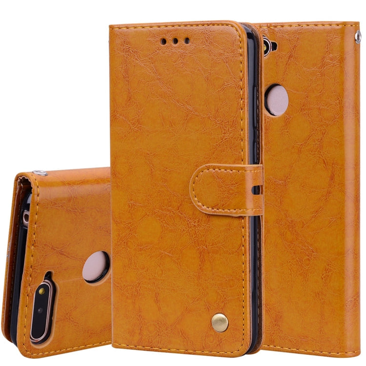 Business Style Oil Wax Texture Horizontal Flip Leather Case for Huawei Honor 7A (with fingerprint hole), with Holder & Card Slots & Wallet – Lanyard, Card Slot, Flip, For Huawei Honor 7A For Huawei Honor 7A Brown