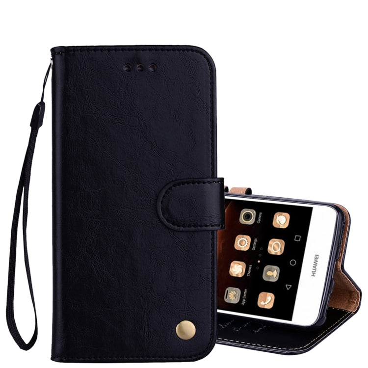For Huawei Y5 (2017) / Y6 (2017) Business Style Oil Wax Texture Horizontal Flip Leather Case with Holder & Card Slots & Hand Strap – Card Slot, Flip, Leather, For Huawei Y5 (2017) / Y6 (2017), For Huawei Y5 (2017) For Huawei Y5 (2017) Y6 (2017) Black