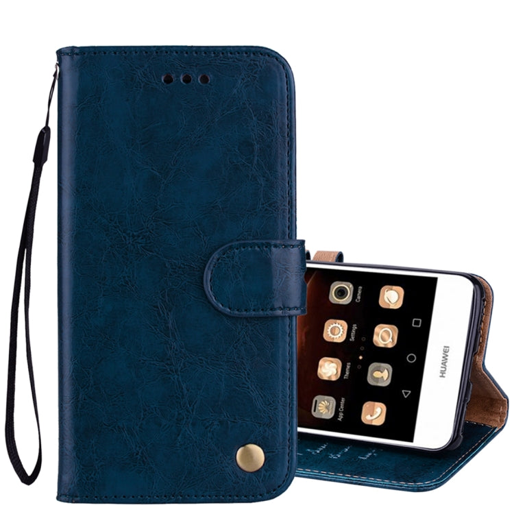 For Huawei Y5 (2017) / Y6 (2017) Business Style Oil Wax Texture Horizontal Flip Leather Case with Holder & Card Slots & Hand Strap – Card Slot, Flip, Leather, For Huawei Y5 (2017) / Y6 (2017), For Huawei Y5 (2017) For Huawei Y5 (2017) Blue