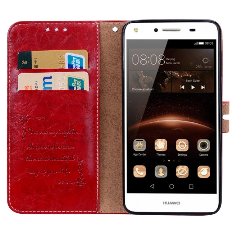 For Huawei Y5 (2017) / Y6 (2017) Business Style Oil Wax Texture Horizontal Flip Leather Case with Holder & Card Slots & Hand Strap – Card Slot, Flip, Leather, For Huawei Y5 (2017) / Y6 (2017), For Huawei Y5 (2017)