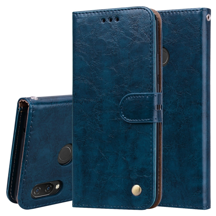 Business Style Oil Wax Texture Horizontal Flip Leather Case for Huawei Nova 3, with Holder & Card Slots & Wallet – Lanyard, Card Slot, Flip, For Huawei Nova 3, For Huawei Huawei Nova 3 For Huawei Nova 3 Blue